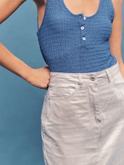 Colbalt Blue Textured Scoop Neck Tank Top - Image 4 of 6