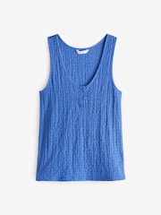Colbalt Blue Textured Scoop Neck Tank Top - Image 5 of 6