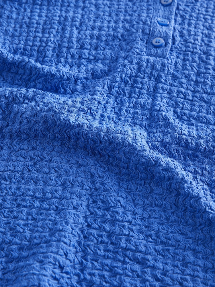 Colbalt Blue Textured Scoop Neck Tank Top - Image 6 of 6