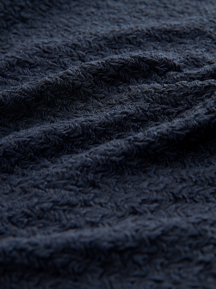 Navy V-Neck Textured Maxi Summer Jersey Dress - Image 6 of 6