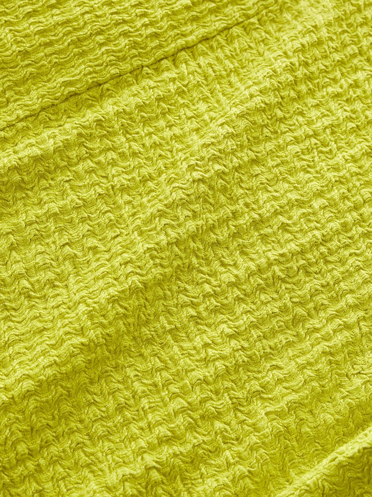 Lime Green V-Neck Textured Maxi Summer Jersey Dress - Image 5 of 5