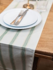 Avalon Home Sage Ticking Stripe Table Runner - Image 1 of 6