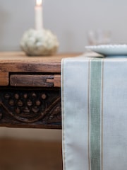 Avalon Home Sage Ticking Stripe Table Runner - Image 3 of 6