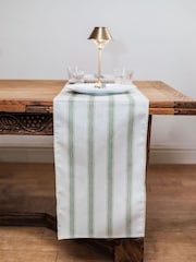 Avalon Home Sage Ticking Stripe Table Runner - Image 4 of 6