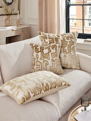 Gold Valencia Cut Velvet 43 x 43cm Cushion - Image 2 of 5