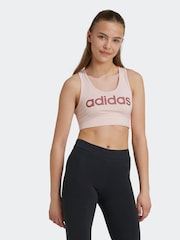 adidas Light Pink Essentials Linear Logo Cotton Bra Top - Image 1 of 5