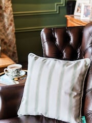 Avalon Home Sage Ticking Stripe Cushion Cover - Image 3 of 5