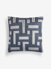 Navy Barlow Cut Velvet Cushion - Image 2 of 4