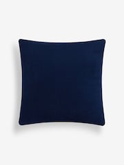 Navy Barlow Cut Velvet Cushion - Image 3 of 4