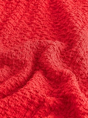 Red Short Sleeve Textured Column Jersey Dress - Image 6 of 6