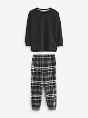 Monochrome 2 Pack Long Sleeve Woven Check Pyjamas (3-16yrs) - Image 4 of 7