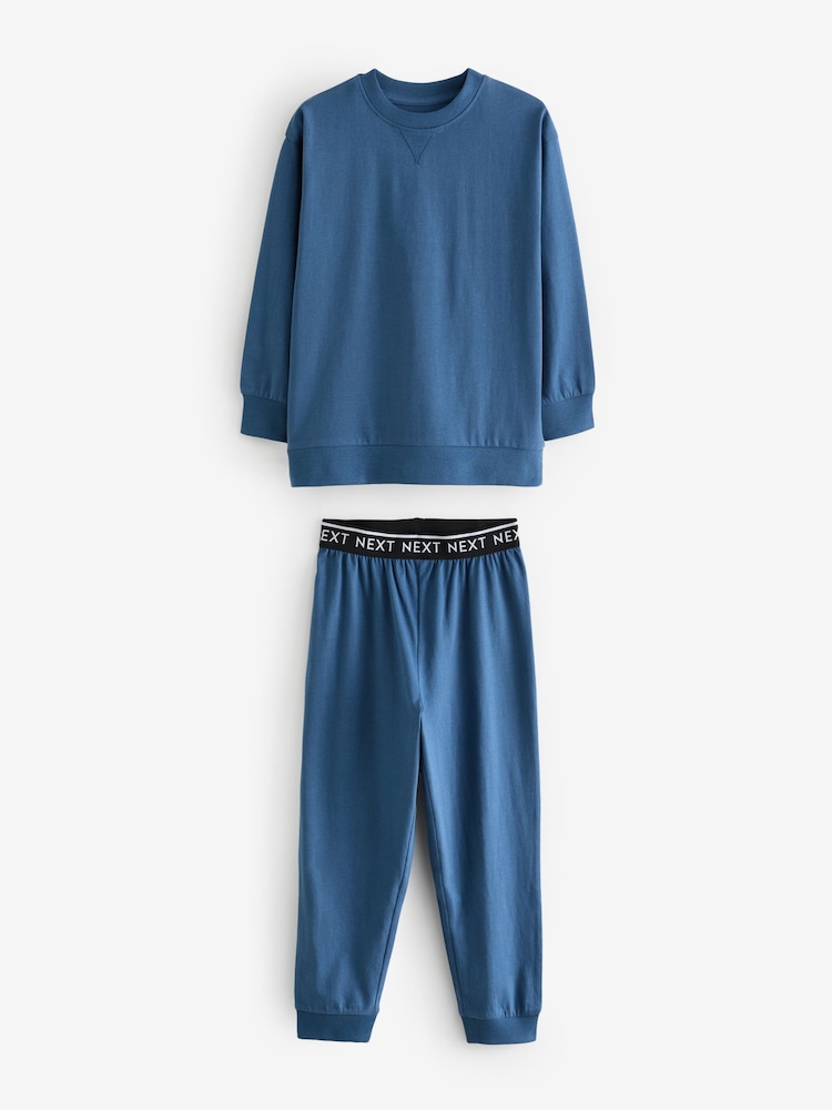Blue/Grey/Charcoal Long Leg Pyjamas 3 Pack (4-16yrs) - Image 4 of 12