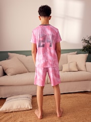 Pink Football Single Short 100% Cotton Pyjamas (4-16yrs) - Image 4 of 8