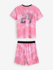 Pink Football Single Short 100% Cotton Pyjamas (4-16yrs) - Image 6 of 8