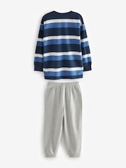 Blau/Marine/Grau - 3er-Pack Langarm-Pyjamas (3–16 Jahre) - Bild 4 von 8
