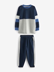 Blau/Marine/Grau - 3er-Pack Langarm-Pyjamas (3–16 Jahre) - Bild 5 von 8