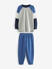 Blau/Marine/Grau - 3er-Pack Langarm-Pyjamas (3–16 Jahre) - Bild 6 von 8