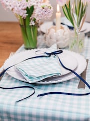 Avalon Home Set of 2 Blue Gingham Napkins - Image 2 of 4