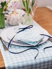 Avalon Home Set of 2 Blue Gingham Napkins - Image 3 of 4