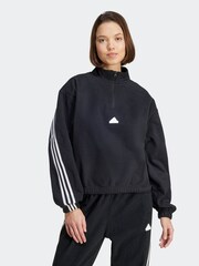 adidas Black Future Icons Fleece 1/4 Zip Top - Image 1 of 7