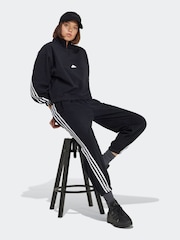 adidas Black Future Icons Fleece 1/4 Zip Top - Image 4 of 7