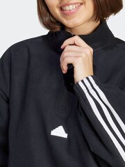 adidas Black Future Icons Fleece 1/4 Zip Top - Image 5 of 7
