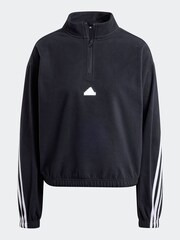 adidas Black Future Icons Fleece 1/4 Zip Top - Image 7 of 7