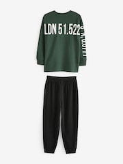 Blue/Grey Text 3 Pack Long Sleeve Pyjamas (3-16yrs) - Image 8 of 12