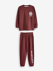 Blue/Grey Text 3 Pack Long Sleeve Pyjamas (3-16yrs) - Image 9 of 12
