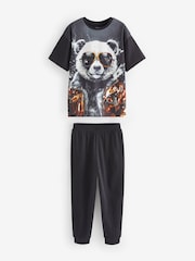 Black Panda Single 100% Cotton Pyjamas (3-16yrs) - Image 5 of 8