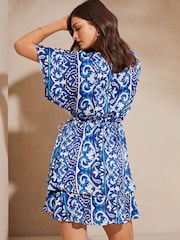 Marineblau/blau - Lipsy Holiday Minikleid mit V-Ausschnitt - Bild 2 von 4