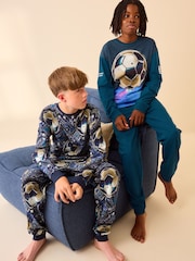 Bleu Football - Lot de 2 pyjamas à manches longues (3-16ans) - Image 1 de 7