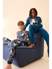 Bleu Football - Lot de 2 pyjamas à manches longues (3-16ans) - Image 2 de 7
