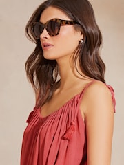 Lipsy Pink Palm Crinkle Holiday Maxi Dress - Image 4 of 4