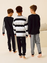 Черно-белый - Набор из 3 пижам с длинными рукавами (3-16 лет) - Image 2 of 9