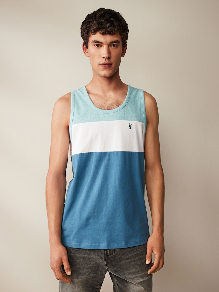 Blue 100% Cotton Block Vest - Image 1 of 5