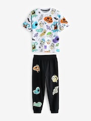 White/Black Halloween Single Short Sleeve 100% Cotton Pyjamas (3-16yrs) - Image 6 of 6