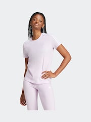 adidas Purple 100% Cotton Sportswear Essentials Slim 3-Stripes T-Shirt - Image 1 of 7