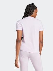 adidas Purple 100% Cotton Sportswear Essentials Slim 3-Stripes T-Shirt - Image 2 of 7