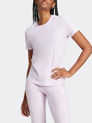 adidas Purple 100% Cotton Sportswear Essentials Slim 3-Stripes T-Shirt - Image 3 of 7