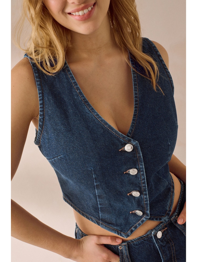 Rinse Blue Fuller Bust Denim Waistcoat - Image 4 of 7