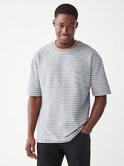 Stone 100% Cotton Textured Stripe T-Shirt - Image 1 of 7