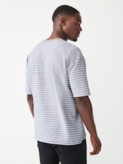 Stone 100% Cotton Textured Stripe T-Shirt - Image 3 of 7
