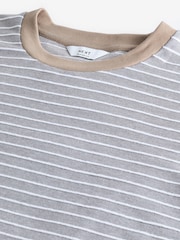 Stone 100% Cotton Textured Stripe T-Shirt - Image 6 of 7