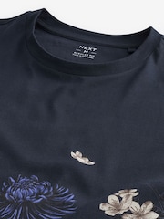 Navy Blue Crane Print T-Shirt - Image 3 of 3