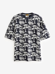 Navy Palm 100% Cotton Printed T-Shirt - Image 5 of 7