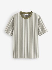Grün/Strukturiert - T-Shirt mit vertikalen Streifen - Bild 6 von 7