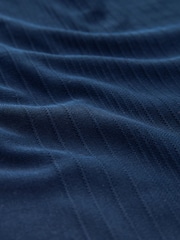 Navy Blue Regular Fit 100% Cotton Textured T-Shirt - Image 8 of 8