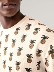 Ecru Pineapple 100% Cotton Printed T-Shirt - Image 5 of 8