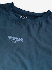 Navy Blue 100% Cotton Dip Dye T-Shirt - Image 5 of 6